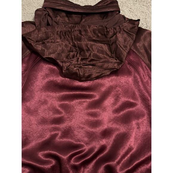 Saint Laurent Tonal Satin Jacket in Burgundy/Maroon - Picture 14 of 16